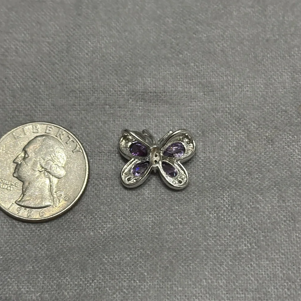 💎  Silver and Purple Butterfly Pendant